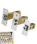 Heavy Duty Stainless Steel Single Deadbolt Lock Cylinder Straight Shooter Swap For Bathroom Doors, three lock cylinders displayed.
