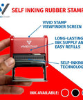 Copy By Date Self Inking Rubber Stamp Featuring Slick Red Ink Flow And Transparent Bottom For Your Daily Office Grind No Sweat Reinkable Tool That Keeps Paperwork Moving Smoothly Every Day, shown in hand.