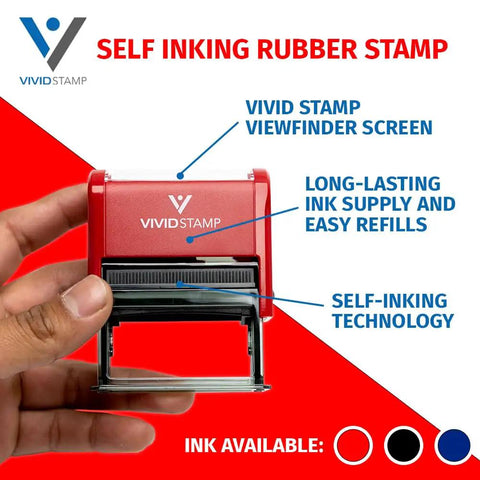 Copy By Date Self Inking Rubber Stamp Featuring Slick Red Ink Flow And Transparent Bottom For Your Daily Office Grind No Sweat Reinkable Tool That Keeps Paperwork Moving Smoothly Every Day, shown in hand.