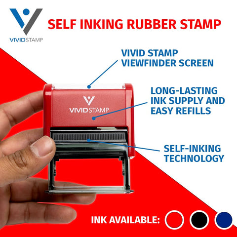 Smooth Operator Sign And Date Self Inking Rubber Stamp With Crisp Red Ink Medium Size Re Inkerable Ink Pads for office use