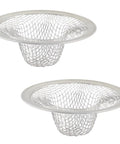 Heavy Duty Stainless Steel Kitchen Sink Strainers 2 Inch Drain Filters Anti Clogging Basket Catchers 2 Pack on white background