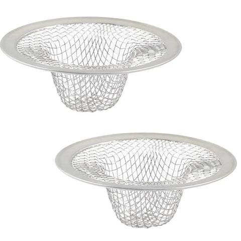 Heavy Duty Stainless Steel Kitchen Sink Strainers 2 Inch Drain Filters Anti Clogging Basket Catchers 2 Pack on white background
