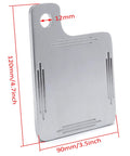 HASkulle chrome motorcycle license plate back plate with 12mm mounting hole, 120x90mm