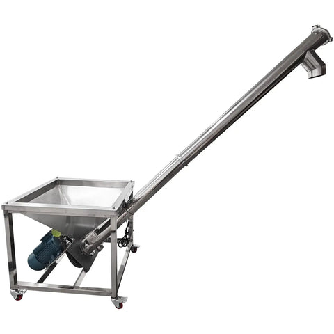 Heavy Duty Electric Bucket Elevator Conveyor 150L Capacity W/ 2.2KW Motor For Grain, Feed, Nuts And Plastic Pellets with stainless steel hopper.