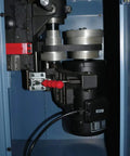 Internal motor and spindle mechanism of Beefy 3HP Single Phase Woodworking Shaper With Cast Iron Table Full Cabinet Stand On Wheels.