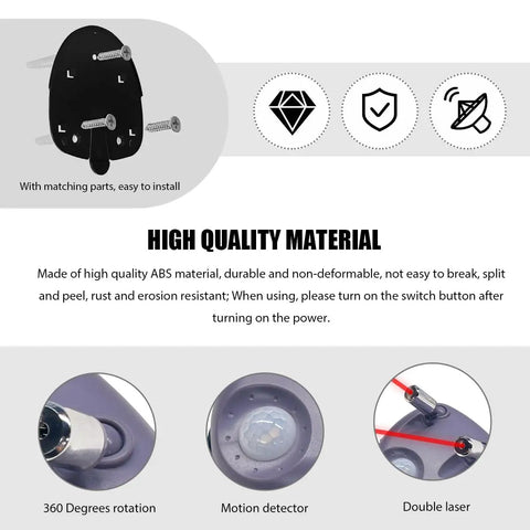 Dual Laser Garage Parking Assist Guide Lock Your Parking Spot Every Time With 360 Degree Adjustable Motion Sensors AC Adapter showing durable ABS construction.