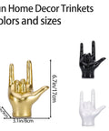 I Love You Gesture Statue White Hand Sculpture in gold, black, and white for home decor, art centerpiece, Nordic style, 6.7 inches tall.
