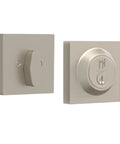 Heavy Duty Square Deadbolt Lock For Left Or Right Handed Doors In Brushed Nickel Finish Secure Durable Bolt With Adjustable Latch