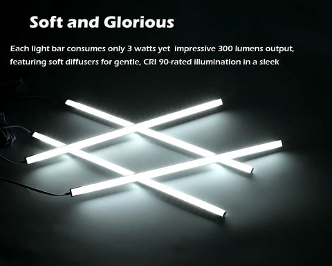 V Shape Under Cabinet Led Light Bars Kit 4 Pack 12 Inch Dimmable Shelf Illumination Pure White 6000K For Kitchen Showcase With Fresh Top Notch Glow And Sweet Setup Vibes Straight Up Clean Design