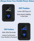 Rocker Switch With Aluminum Mounting Panel, IP68 Waterproof Five Pin SPST On Off Toggle for Starlink power control status