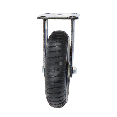8 Inch Heavy Duty Polyurethane Caster Wheels 4 Pack Swivel Rolling Casters showing a single wheel with a black tire and metal mounting plate.