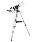 StarTravel 120mm F5 AZ3 Refractor Telescope With Grab And Go Portable Mount Kit on aluminum tripod, angled side view