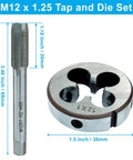 M12 X 1 Metric Tap And Die Set HSS showing tap and die sizes for precision threading in metalworking and repairs