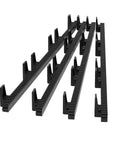 Kickass Nylon Gear Rack For Sliding Gate Openers With Bulletproof Metal Reinforced Core And Durable Glass Fiber Exterior Includes All Necessary Hardware Silent Operation 4 Piece Set Of Thirteen Feet in black, detailed view of rails.