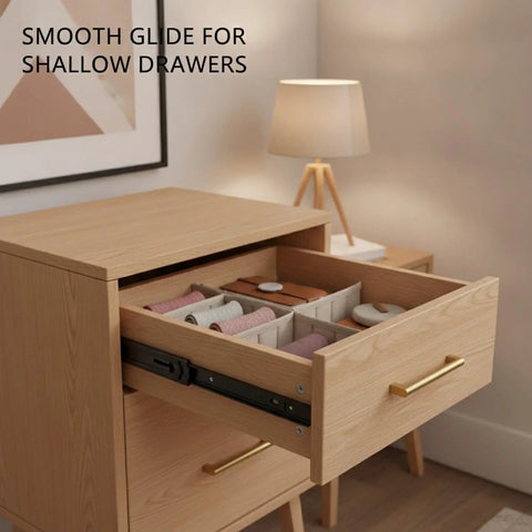 10 Inch Full Extension Drawer Slides With Ball Bearing Hardware For Nightstands, Vanities, Desks, And Small Cabinets, Smooth Quiet Operation