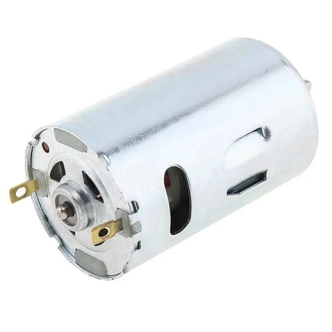 12-36V 555 DC Gear Motor With Ball Bearings Delivers Crazy High Speed Spin From 3500 To 12000 RPM And Serious Torque For Robotic Projects Plus Automation Needs You Totally Need Right Now, showing motor body and terminals.