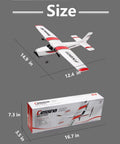 Easy To Fly 2 Channel RC Plane With 2.4GHz Remote Lightweight EPP Foam Glider Beginner Friendly Cessna Style Aircraft dimensions