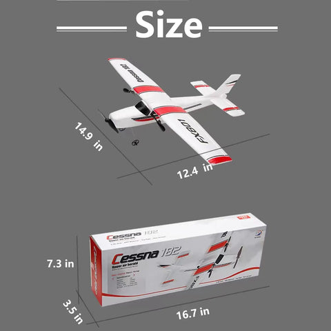 Easy To Fly 2 Channel RC Plane With 2.4GHz Remote Lightweight EPP Foam Glider Beginner Friendly Cessna Style Aircraft dimensions