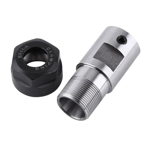 Sleek ER11 Collet Chuck Spacer Sleeve And Shaft Extender Made From Premium Steel For Deep Processing CNC Milling Tasks With 8MM Straight Shank Design That Is Totally Sick showing steel components.