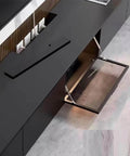 Soft Close Toy Box Lid Hinge and Gas Spring Support 270mm 100N 2 Pack for Wooden Boxes, installed on cabinet lid