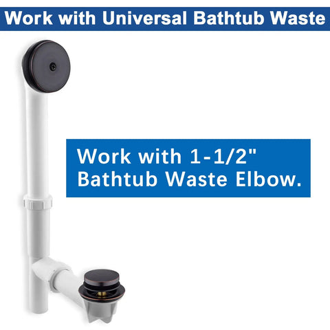 Brass Tip Toe Tub Drain Kit With Basket Strainer And Single Hole Overflow Faceplate In Oil Rubbed Bronze for 1-1/2 inch drains