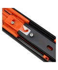 Close-up view of Heavy Duty Undermount Drawer Slides With Slick Soft Buffer Closure And Kick Butt Metal Build for smooth operation.