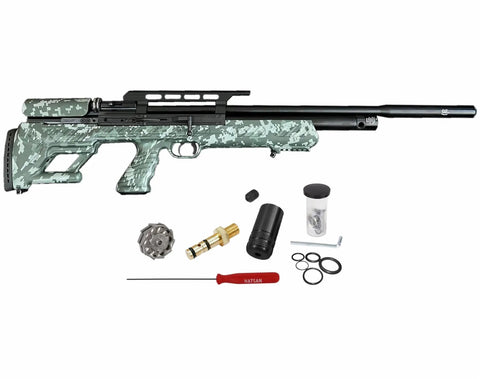 BullBoss.25 Cal PCP Air Rifle Limited Edition With Side Lever, 1000 FPS And 49 FPE, Quiet Energy Silencer, accessories included
