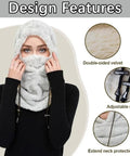 Warm Fleece Ski Mask With Windproof Coldproof Shield For Men And Women One Size Fits All Black Cozy Arctic Wool Face Cover