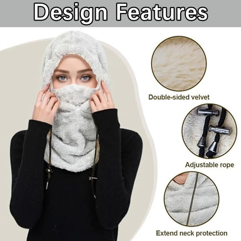 Warm Fleece Ski Mask With Windproof Coldproof Shield For Men And Women One Size Fits All Black Cozy Arctic Wool Face Cover