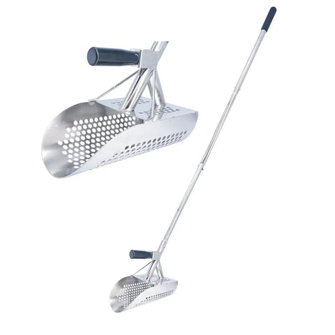 Heavy Duty Sand Scoop For Metal Detecting With Long Handle Stainless Steel Detector Shovel For Beach Treasure Hunting Tough As Nails Rust Resistant 304 Stainless Steel Big Capacity Sand And Pebble Scoop For Easy Digging And Quick Dump