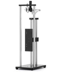 Beefy Manual Force Test Stand With 8.7 Inch Vertical Stroke And Clamp, Heavy Duty Steel Frame, 500N Load Capacity, Handwheel Operated, Portable Bench Mount For Material Testing, 1 Year Warranty And Lifetime Tech Support, front view