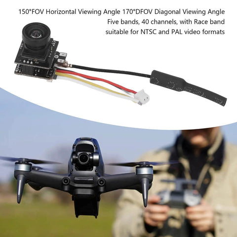 FPV All In One Camera With 5.8GHz 40CH 25mW Switchable Transmitter For Indoor Drone Racing detailed view