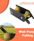 Slick Hand Crank Water Well Pump Puller And Cable Rollers for efficient well pump pulling, black carbon steel with yellow rollers.