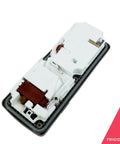Detergent and Rinse Aid Dispenser for Dishwashers Gray Replacement Part with white casing and internal compartments.