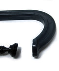C-Clamp 10-1/8 In Opening, 5-7/8 In Throat, Beefy 8000 Lbs Clamp Force, Model 410, Drop-Forged Frame with ACME-Rolled Spindle detail.