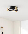 Black 18 Inch Flush Mount Ceiling Fan With Light For Bedroom, Quiet Small Ceiling Fan With Integrated Light in modern room