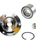 Front Wheel Hub And Bearing Kit For Toyota Tundra 4X4 2000 To 2006 With 3.4L 4.0L And 4.7L Engines Left And Right Sides Top Notch Quality Direct Fit OE Style Wheel Hub Bearings Pair components shown on a white background.