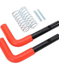 Beefy Replacement Lock Pin Kit For Snow Plow Stand Western HTS Midweight, Heavy Duty Pins With Spring Clips, Includes 2 Handle Lock Pins, 2 Hairpin Clips, Keeps Your Plow Solid And Ready For Winter. Red and black metal lock pin kit with clips