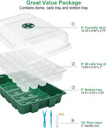 Seed Starter Tray 5 Pack Seedling Propagator Kit With Humidity Vented Domes And Base For Seed Starting 40 Cells Per Tray Total 200 Cells Greenhouse Grow Kit packaging