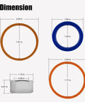 Replacement Skid Steer Hydraulic Cylinder Seal Kit For Bobcat 444 500 610 642 643 742 743 753 And More 2 Inch Bore One And A Quarter Inch Rod Heavy Duty OEM Replacement Seals dimensions.