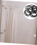 Bathroom shower with white curtain using oval shower curtain hooks set of 12 for bathroom no rust rings with snap closure and smooth glide decorative hanging clips durable finish for easy install and quiet sliding.