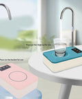 Desktop Water Dispenser Pump For 2, 3, 5 Gallon Bottles with Pink Portable Bottle Pump, 360 Degree Rotatable Spout, stainless steel outlet.
