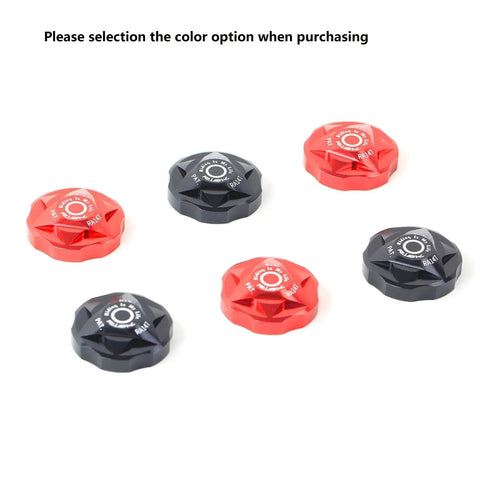 Bike Air Valve Top Cap Cover for Suspension Forks, CNC Machined Aluminum, red and black anodized color options shown