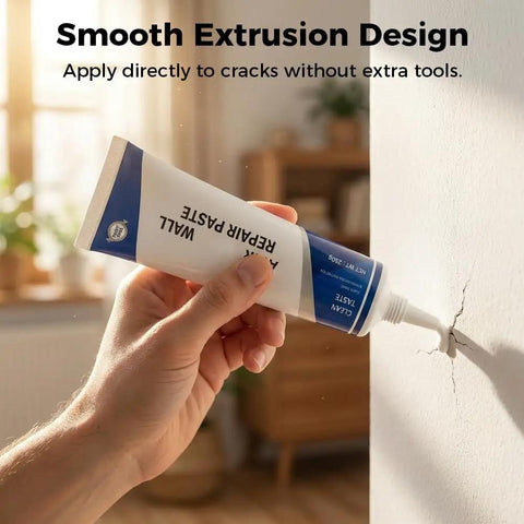 Hand applying Wall Repair Paste Kit For Cracks And Holes With Quick Drying Formula to wall with smooth extrusion design