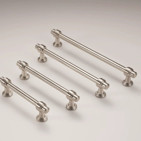 10 Pack 5 Inch Brushed Satin Nickel Cabinet Handles Zinc Alloy Heavy Duty Drawer Pulls for Kitchen Cabinets Closets Dressers and Doors.