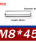 304 Stainless Steel Dowel Pin 8x45mm Precision Ground 5 Pack For CNC Machinery Furniture Automotive And Alignment Projects