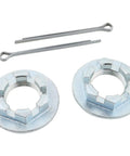 Castle Nut With Washer Spindle Nuts Set For Mustang II Spindle Thirteen Sixteenths Inch Twenty Thread Pitch Includes Cotter Pin Sold As Pair Plain Finish Automotive Lock Nut Kit