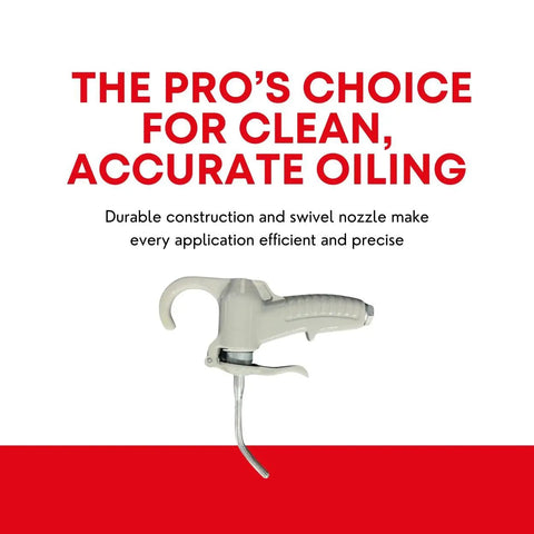 Pro Grade Oiler Gun Accessory For Bucket Oiler With Swivel Nozzle And Ergonomic Two Finger Trigger For Smooth Lubrication On Drill Press Oiler System 70753 50009 with durability message