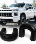 OEM Style Tow Hook Covers For 2020 To 2026 Silverado 2500 3500 HD With Silicone Rubber Black Finish
