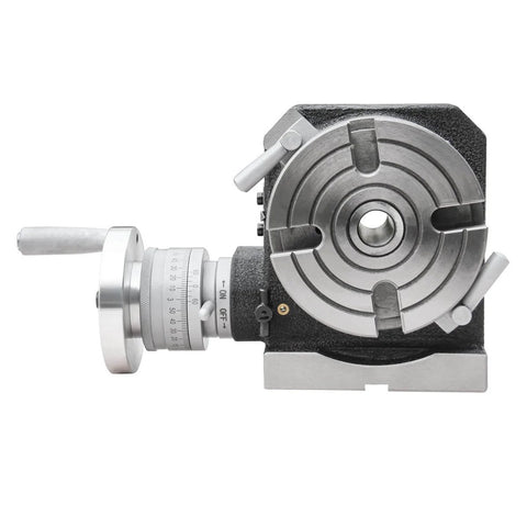 4 Inch Rotary Milling Table With Dividing Plates For Precision Indexing And Milling, Horizontal And Vertical Setup, side view